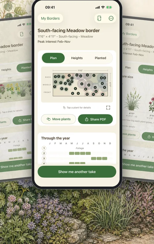 Border Builder's top-down planting plan