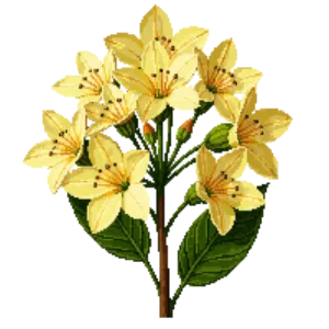 Illustration of Common Yellow Azalea