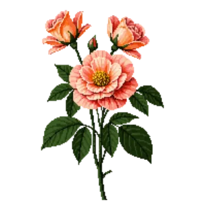 Illustration of Rose 'Lady of Shalott'