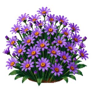 Illustration of New England Aster 'Purple Dome'